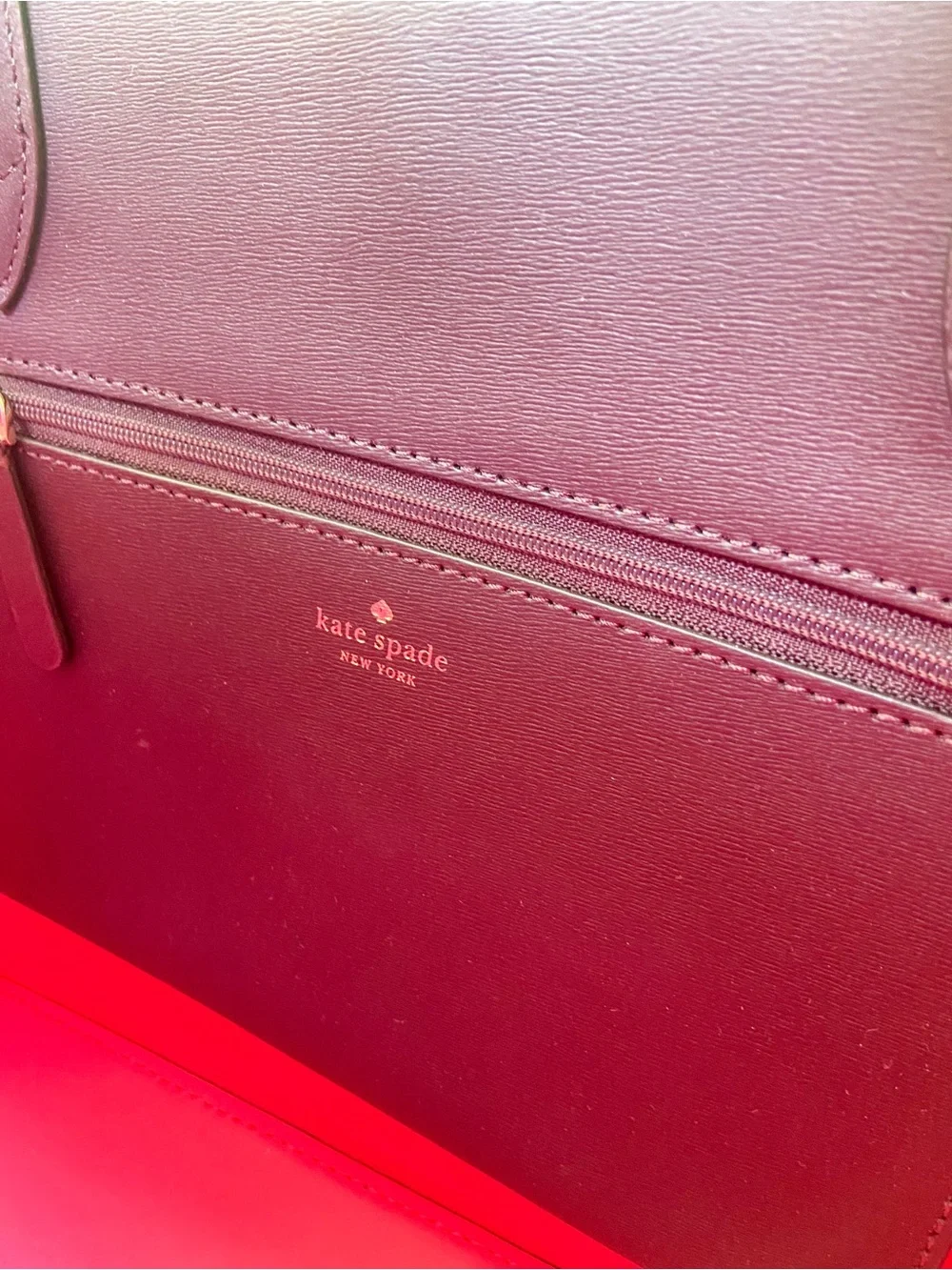 Kate Spade Kaci Small Leather Chocolate Cherry Tote with Clover Turn-Lock